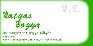 matyas bogya business card